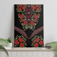 Traditional Ukrainian Costume Canvas Wall Art Red Floral Embroidery Style