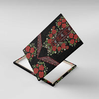 Traditional Ukrainian Costume Canvas Wall Art Red Floral Embroidery Style