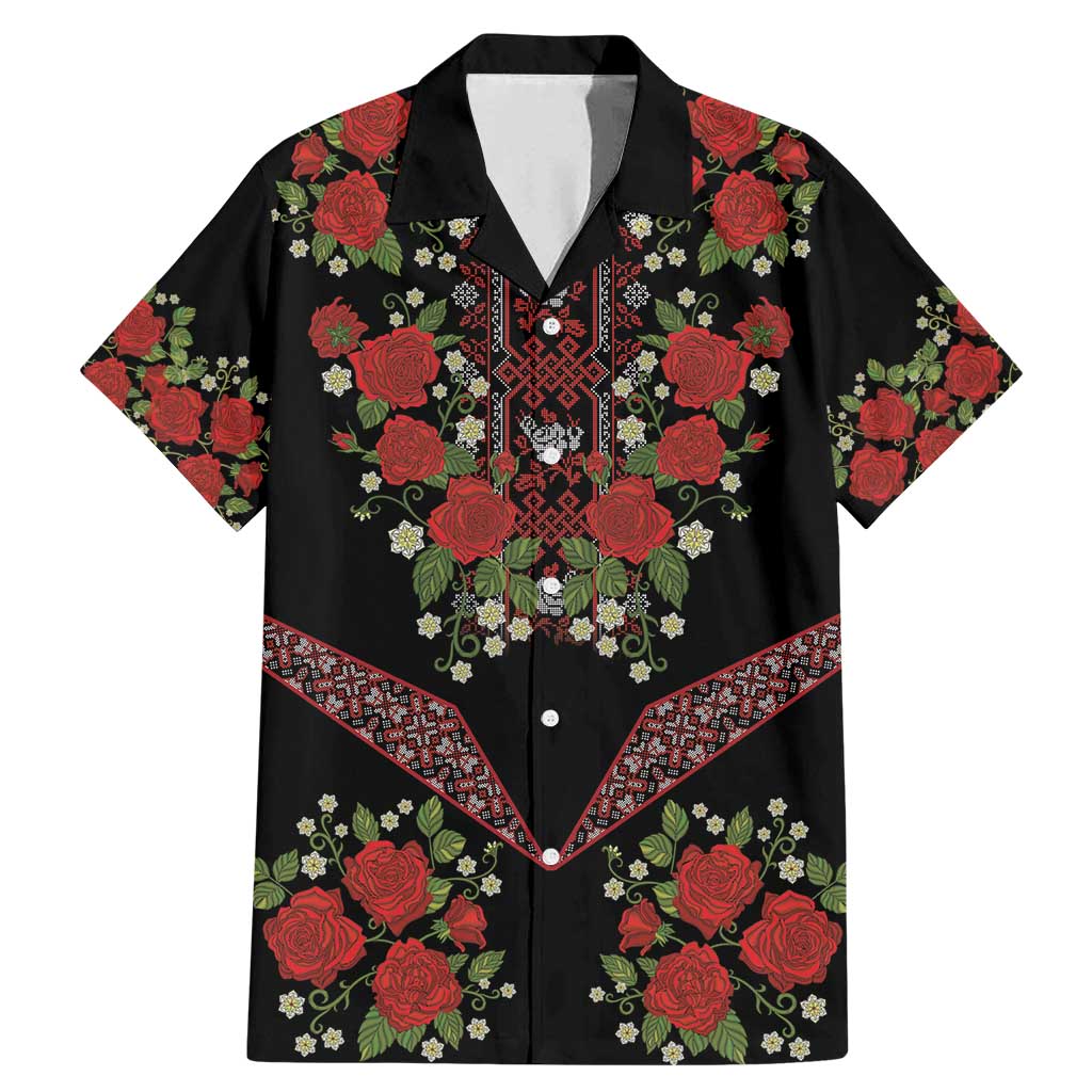 Traditional Ukrainian Costume Family Matching Mermaid Dress and Hawaiian Shirt Red Floral Embroidery Style