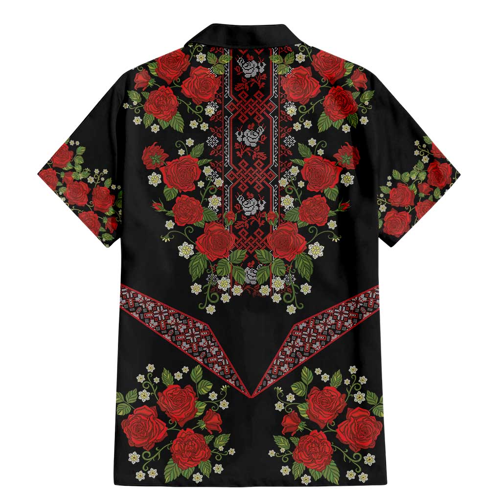 Traditional Ukrainian Costume Family Matching Mermaid Dress and Hawaiian Shirt Red Floral Embroidery Style