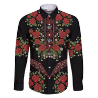 Traditional Ukrainian Costume Family Matching Short Sleeve Bodycon Dress and Hawaiian Shirt Red Floral Embroidery Style