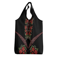 Traditional Ukrainian Costume Grocery Bag Red Floral Embroidery Style