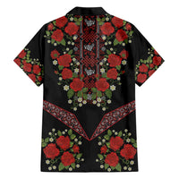 Traditional Ukrainian Costume Hawaiian Shirt Red Floral Embroidery Style