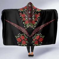 Traditional Ukrainian Costume Hooded Blanket Red Floral Embroidery Style