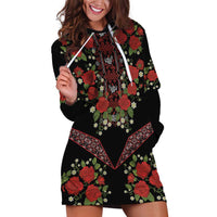 Traditional Ukrainian Costume Hoodie Dress Red Floral Embroidery Style