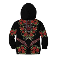 Traditional Ukrainian Costume Kid Hoodie Red Floral Embroidery Style