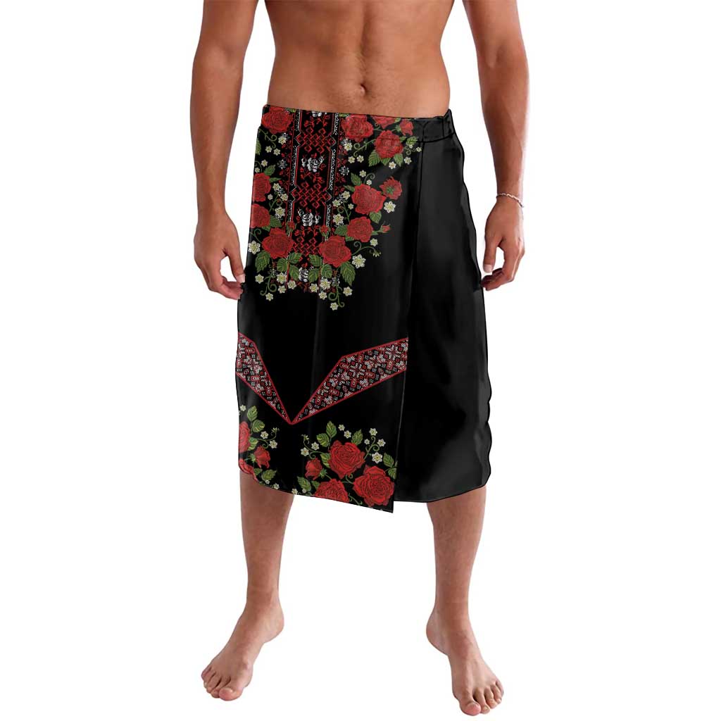Traditional Ukrainian Costume Lavalava Red Floral Embroidery Style