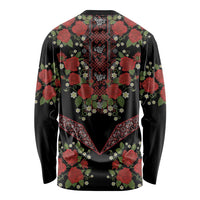 Traditional Ukrainian Costume Long Sleeve Shirt Red Floral Embroidery Style