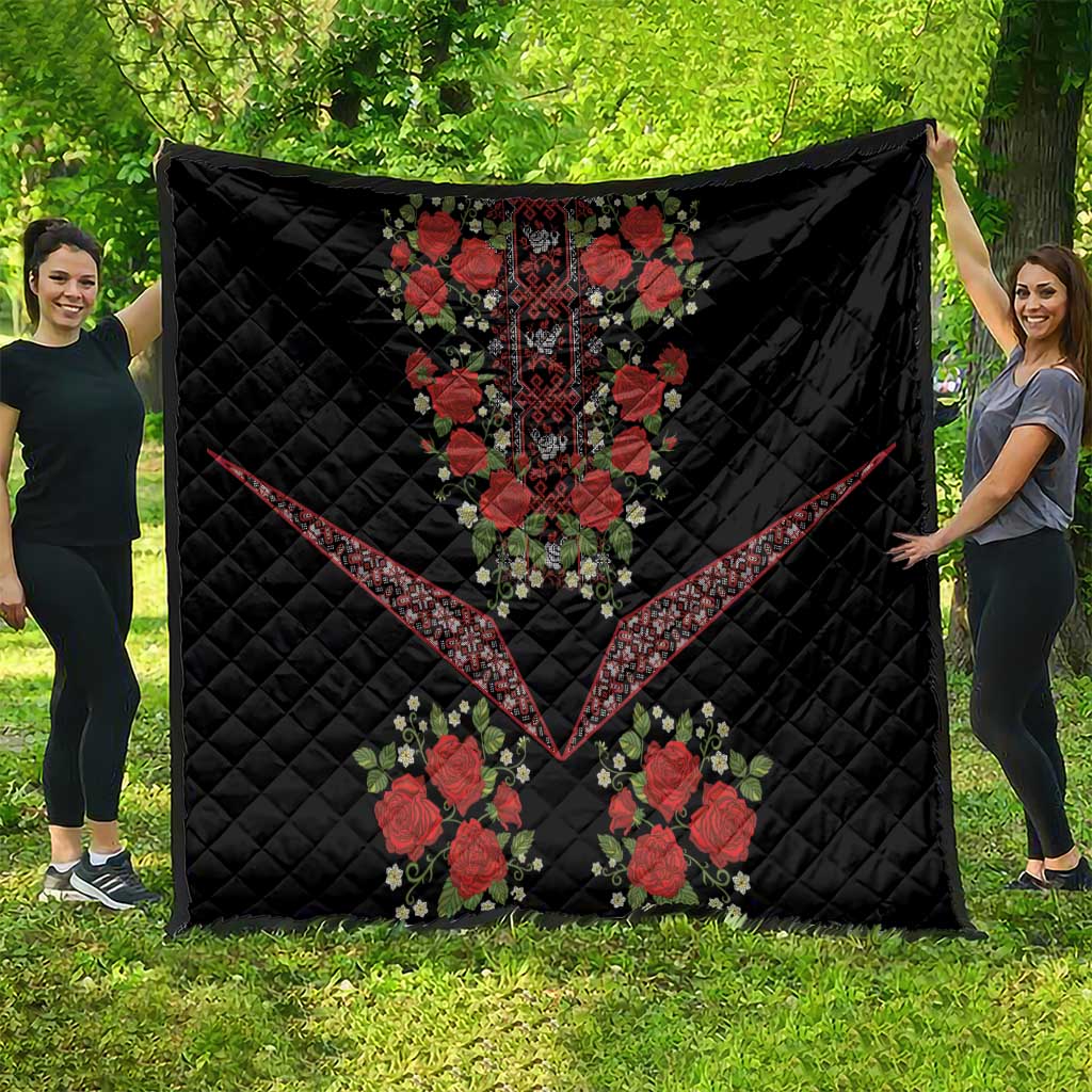 Traditional Ukrainian Costume Quilt Red Floral Embroidery Style