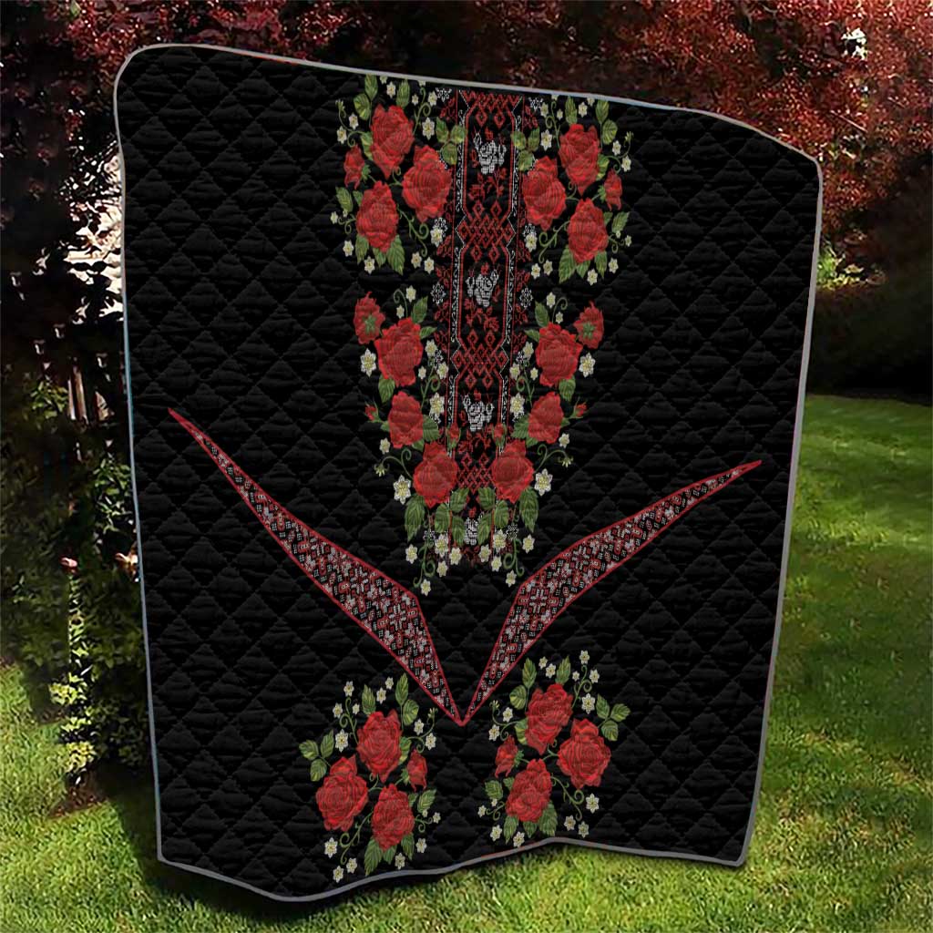 Traditional Ukrainian Costume Quilt Red Floral Embroidery Style