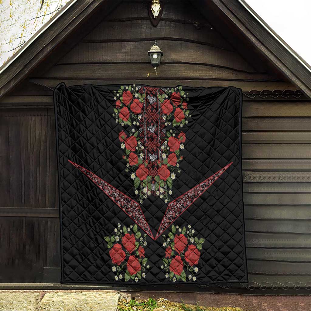 Traditional Ukrainian Costume Quilt Red Floral Embroidery Style