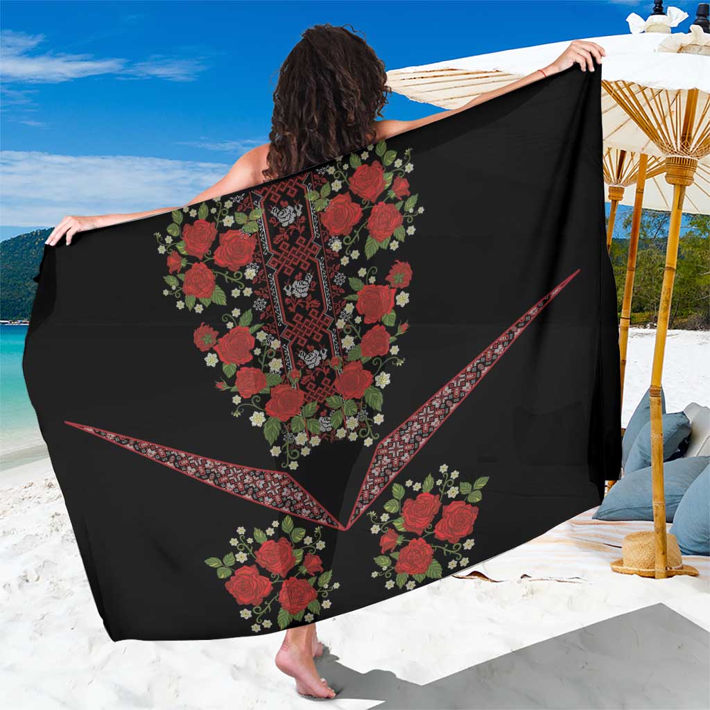 Traditional Ukrainian Costume Sarong Red Floral Embroidery Style