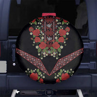Traditional Ukrainian Costume Spare Tire Cover Red Floral Embroidery Style