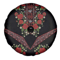 Traditional Ukrainian Costume Spare Tire Cover Red Floral Embroidery Style