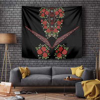 Traditional Ukrainian Costume Tapestry Red Floral Embroidery Style