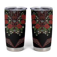Traditional Ukrainian Costume Tumbler Cup Red Floral Embroidery Style