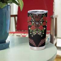 Traditional Ukrainian Costume Tumbler Cup Red Floral Embroidery Style