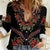 Traditional Ukrainian Costume Women Casual Shirt Red Floral Embroidery Style