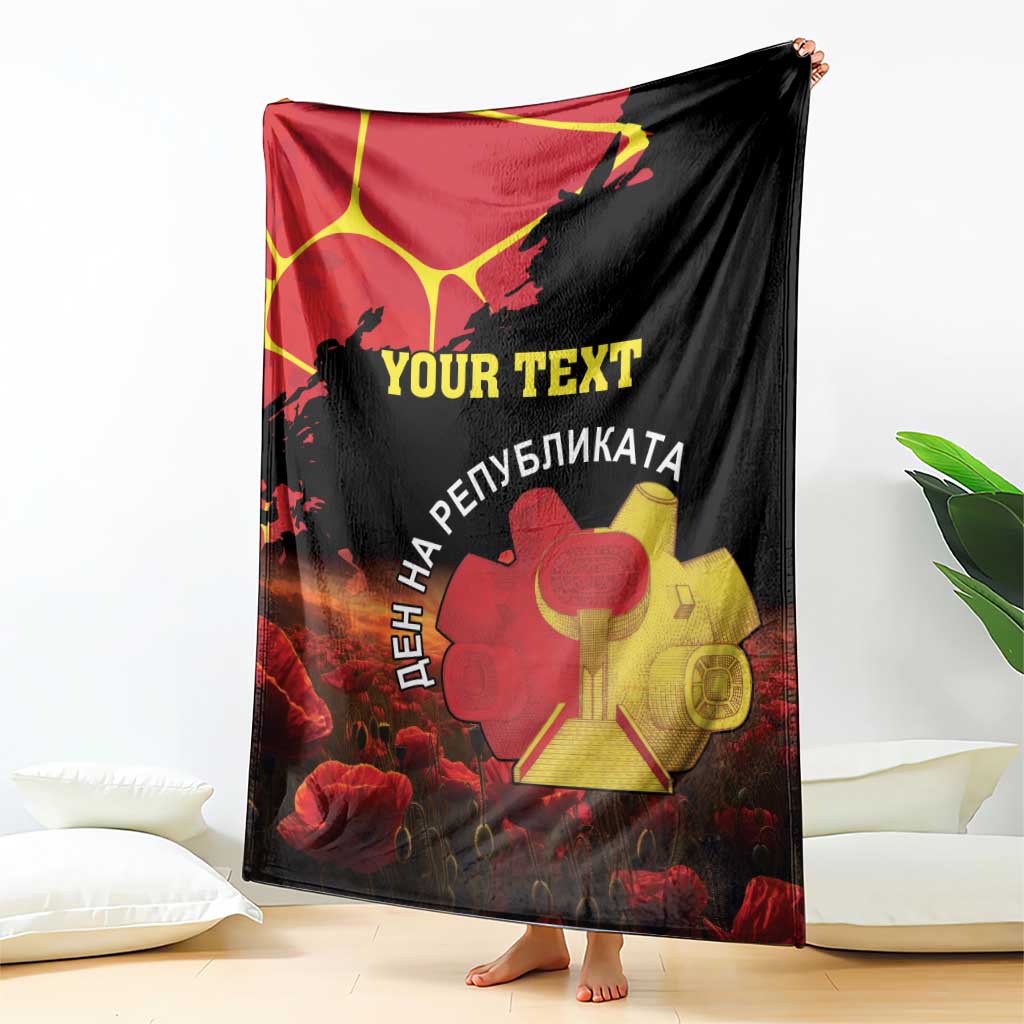Personalized Macedonia Republic Day Blanket Ilinden Monument Red Poppy - Wonder Print Shop