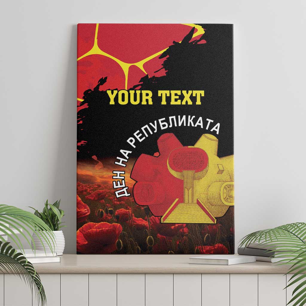 Personalized Macedonia Republic Day Canvas Wall Art Ilinden Monument Red Poppy - Wonder Print Shop