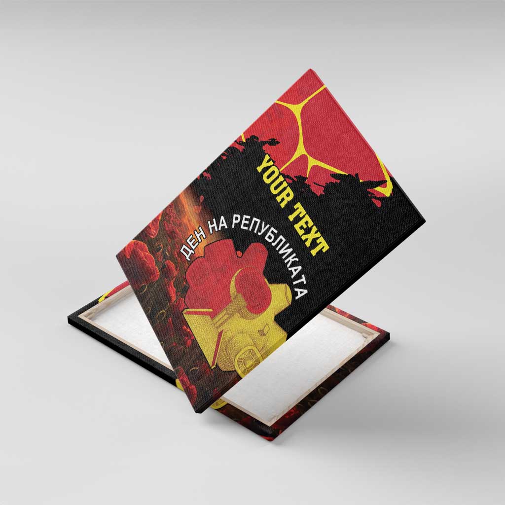 Personalized Macedonia Republic Day Canvas Wall Art Ilinden Monument Red Poppy - Wonder Print Shop