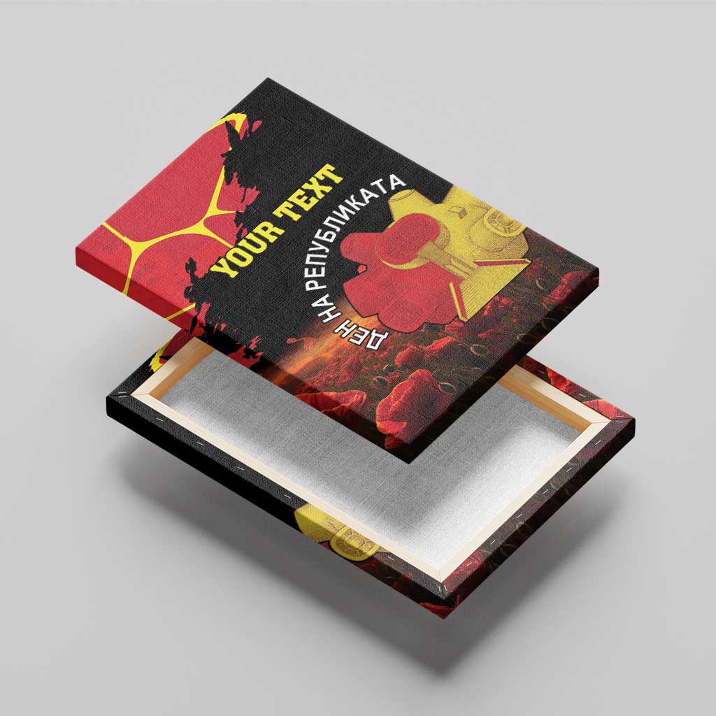 Personalized Macedonia Republic Day Canvas Wall Art Ilinden Monument Red Poppy - Wonder Print Shop