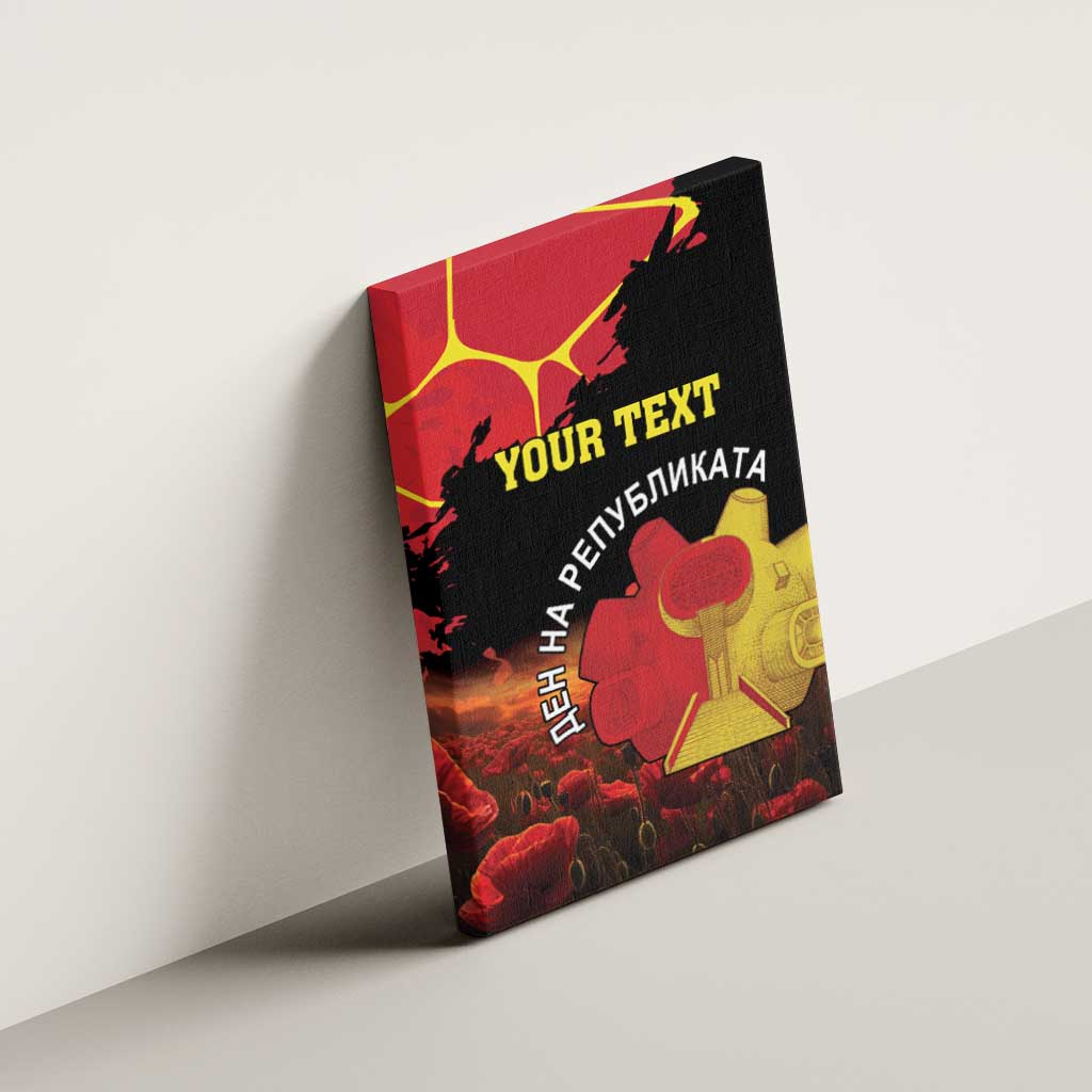 Personalized Macedonia Republic Day Canvas Wall Art Ilinden Monument Red Poppy - Wonder Print Shop