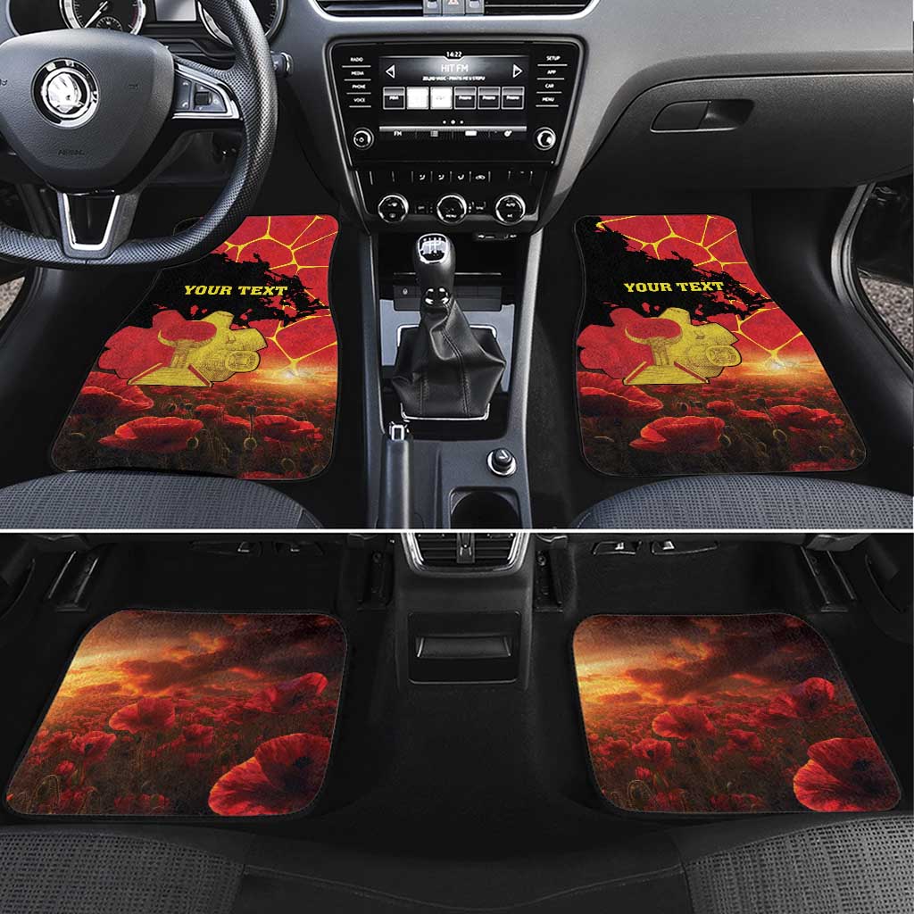 Personalized Macedonia Republic Day Car Mats Ilinden Monument Red Poppy - Wonder Print Shop
