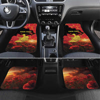 Personalized Macedonia Republic Day Car Mats Ilinden Monument Red Poppy - Wonder Print Shop