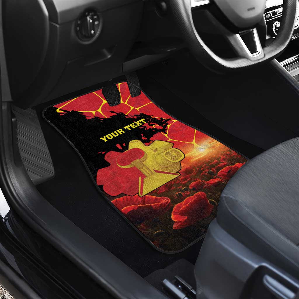 Personalized Macedonia Republic Day Car Mats Ilinden Monument Red Poppy - Wonder Print Shop