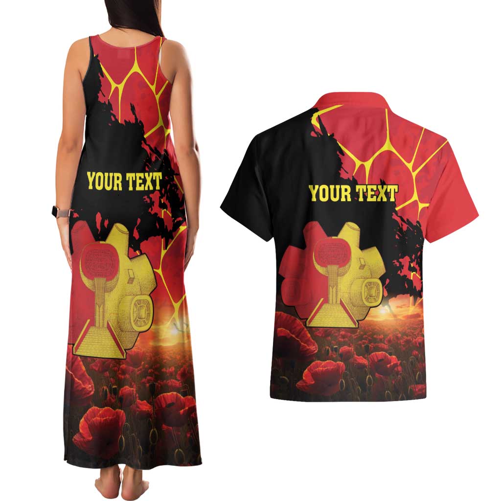 Personalized Macedonia Republic Day Couples Matching Tank Maxi Dress and Hawaiian Shirt Ilinden Monument Red Poppy - Wonder Print Shop