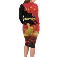 Personalized Macedonia Republic Day Family Matching Long Sleeve Bodycon Dress and Hawaiian Shirt Ilinden Monument Red Poppy - Wonder Print Shop