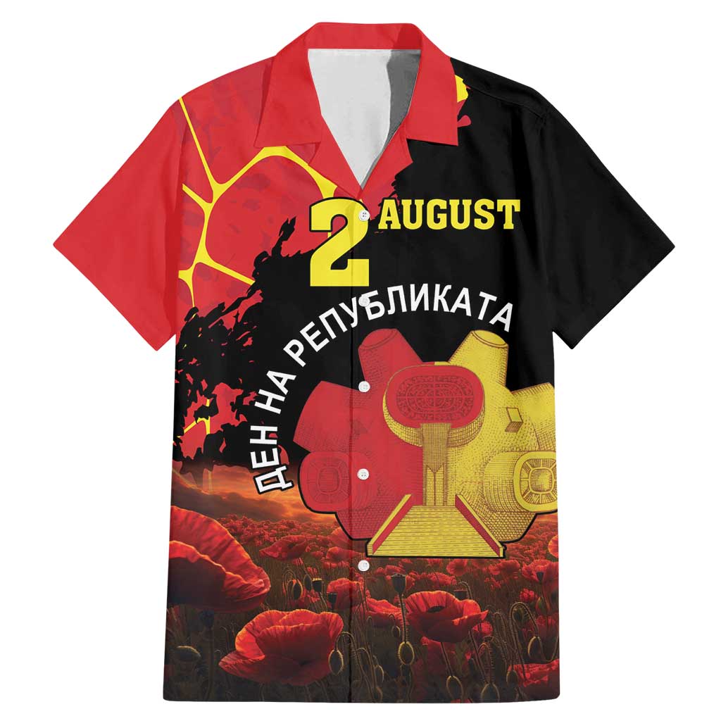 Personalized Macedonia Republic Day Family Matching Mermaid Dress and Hawaiian Shirt Ilinden Monument Red Poppy - Wonder Print Shop
