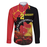 Personalized Macedonia Republic Day Family Matching Off Shoulder Maxi Dress and Hawaiian Shirt Ilinden Monument Red Poppy - Wonder Print Shop