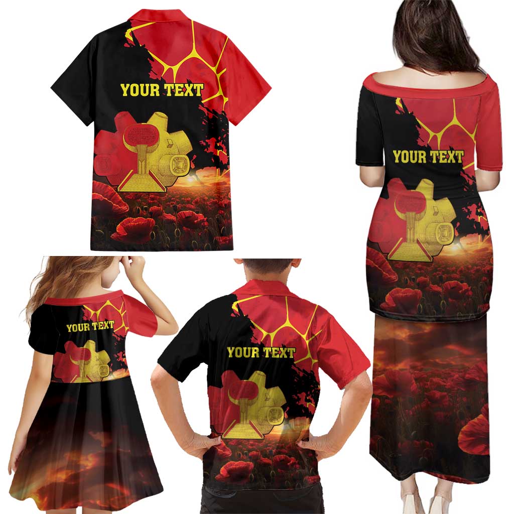 Personalized Macedonia Republic Day Family Matching Puletasi and Hawaiian Shirt Ilinden Monument Red Poppy - Wonder Print Shop
