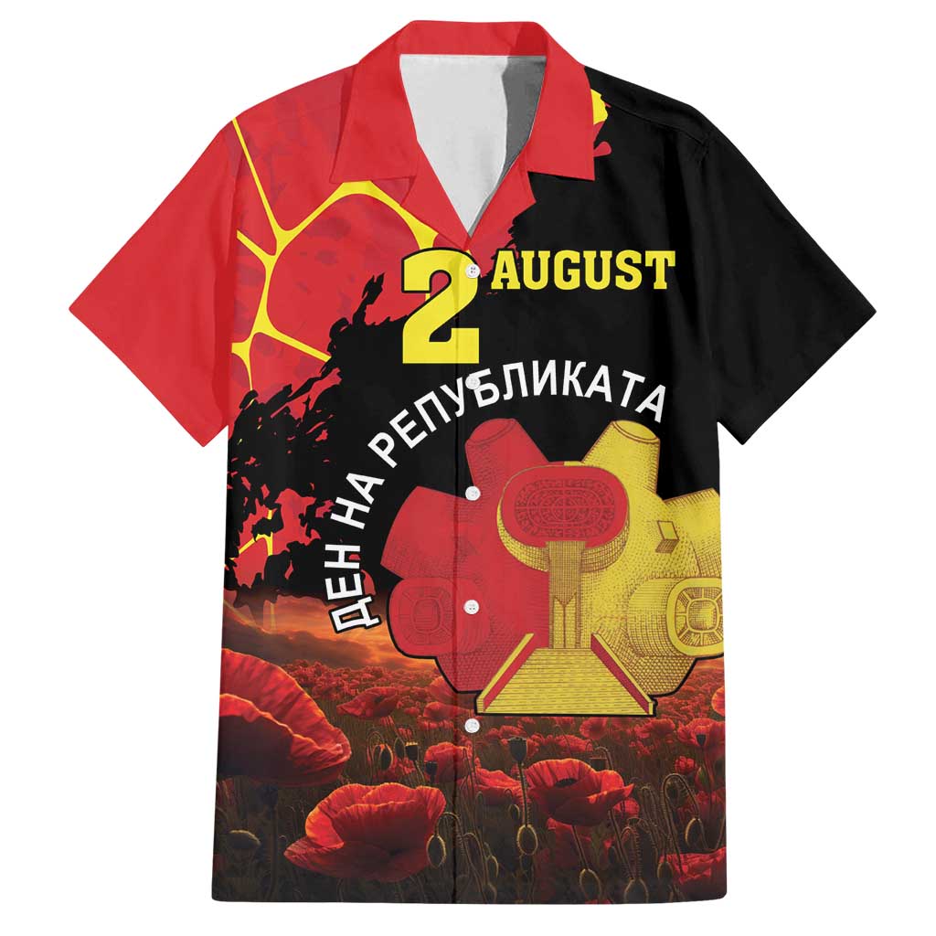 Personalized Macedonia Republic Day Family Matching Summer Maxi Dress and Hawaiian Shirt Ilinden Monument Red Poppy - Wonder Print Shop