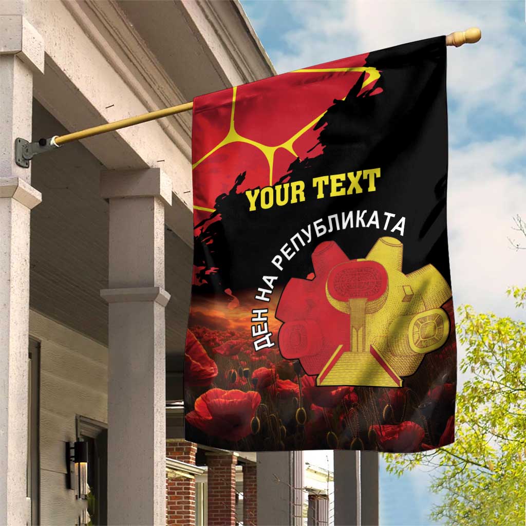 Personalized Macedonia Republic Day Garden Flag Ilinden Monument Red Poppy - Wonder Print Shop