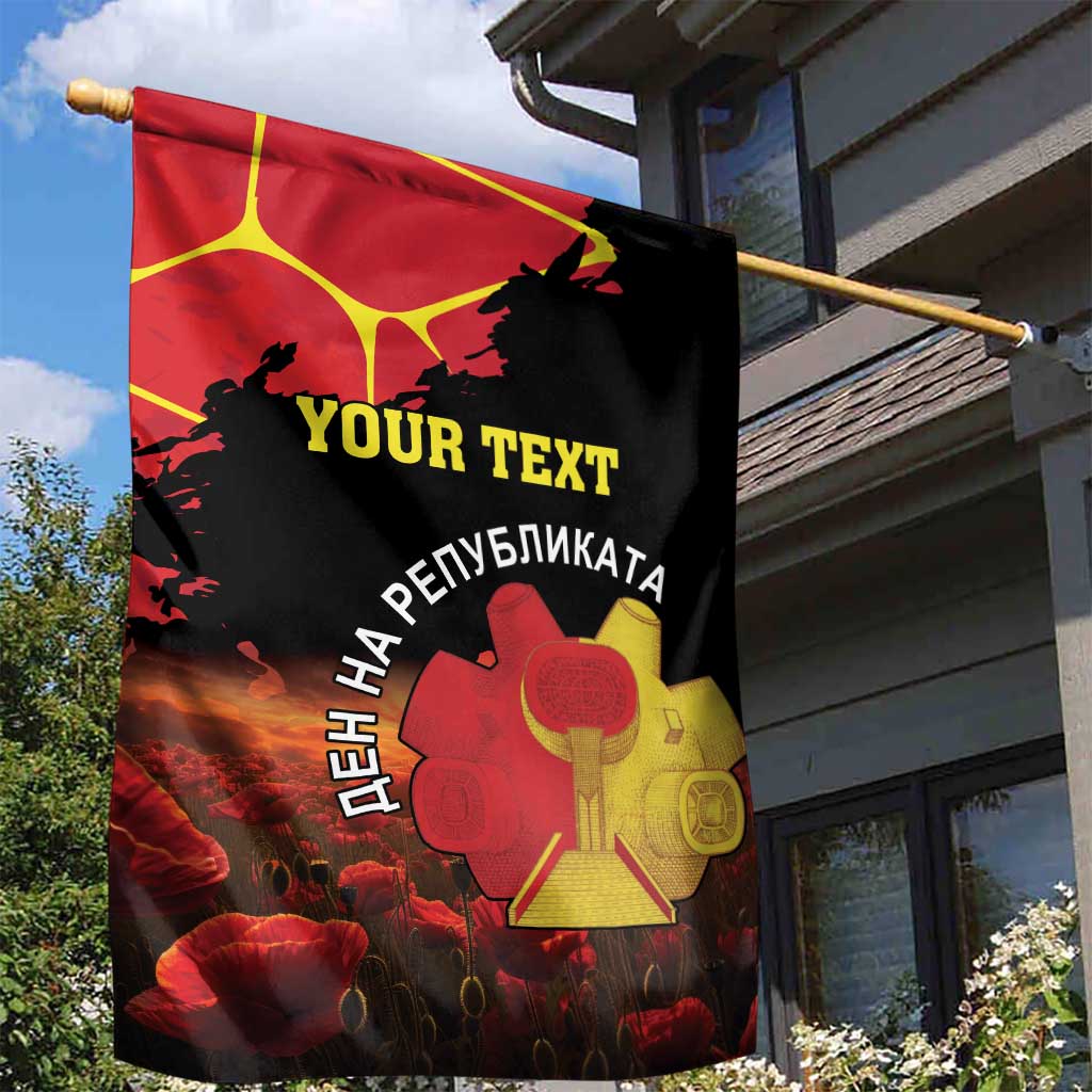 Personalized Macedonia Republic Day Garden Flag Ilinden Monument Red Poppy - Wonder Print Shop