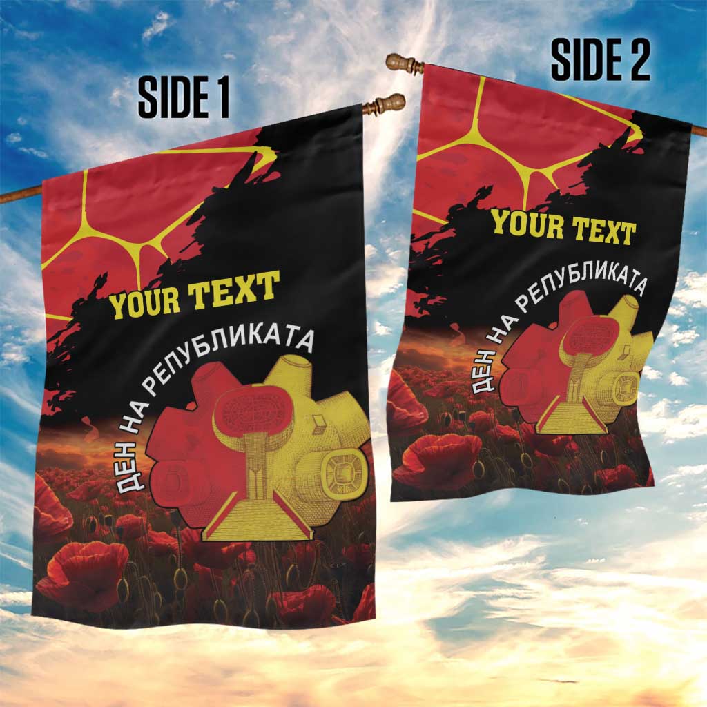 Personalized Macedonia Republic Day Garden Flag Ilinden Monument Red Poppy - Wonder Print Shop