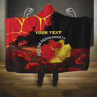 Personalized Macedonia Republic Day Hooded Blanket Ilinden Monument Red Poppy - Wonder Print Shop