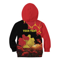 Personalized Macedonia Republic Day Kid Hoodie Ilinden Monument Red Poppy - Wonder Print Shop