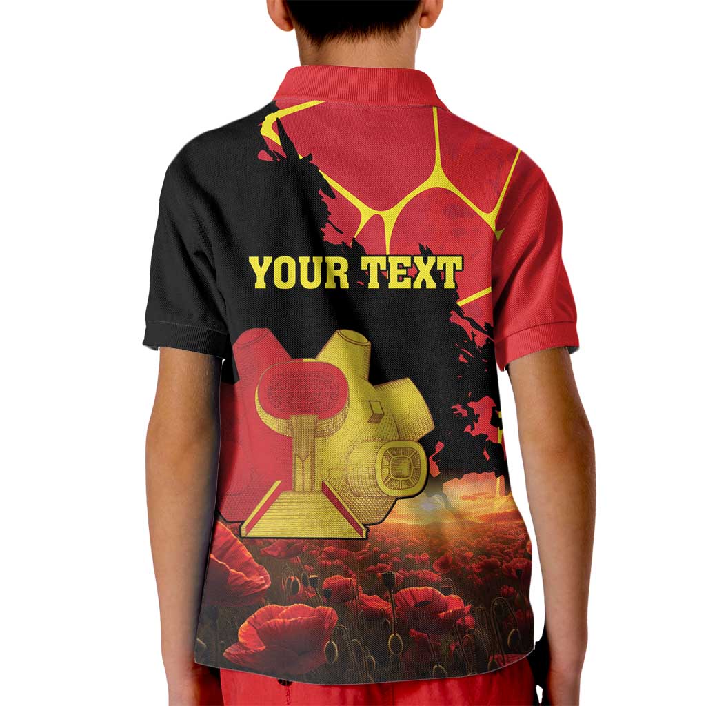 Personalized Macedonia Republic Day Kid Polo Shirt Ilinden Monument Red Poppy - Wonder Print Shop