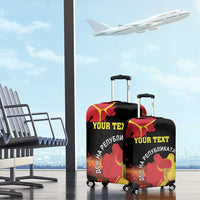 Personalized Macedonia Republic Day Luggage Cover Ilinden Monument Red Poppy - Wonder Print Shop