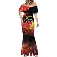 Personalized Macedonia Republic Day Mermaid Dress Ilinden Monument Red Poppy - Wonder Print Shop