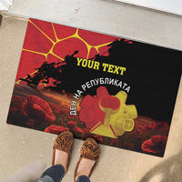 Personalized Macedonia Republic Day Rubber Doormat Ilinden Monument Red Poppy - Wonder Print Shop
