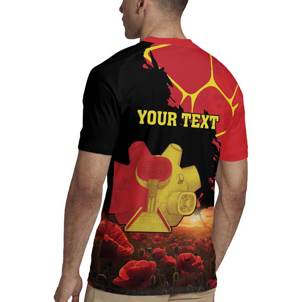 Personalized Macedonia Republic Day Rugby Jersey Ilinden Monument Red Poppy - Wonder Print Shop