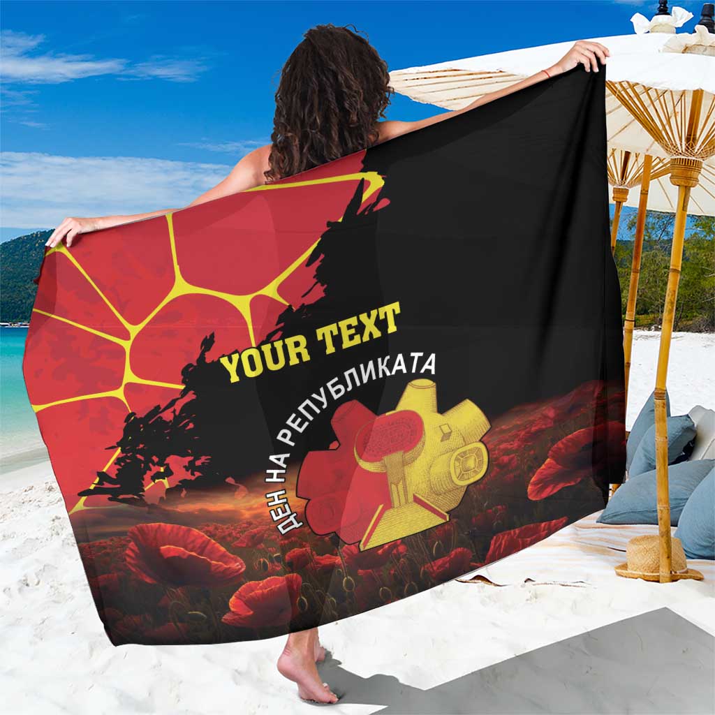 Personalized Macedonia Republic Day Sarong Ilinden Monument Red Poppy - Wonder Print Shop