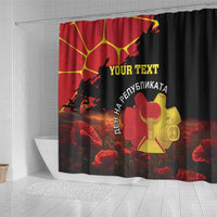 Personalized Macedonia Republic Day Shower Curtain Ilinden Monument Red Poppy - Wonder Print Shop