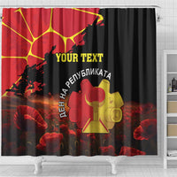 Personalized Macedonia Republic Day Shower Curtain Ilinden Monument Red Poppy - Wonder Print Shop