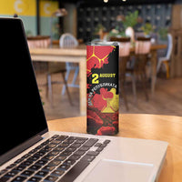 Personalized Macedonia Republic Day Skinny Tumbler Ilinden Monument Red Poppy - Wonder Print Shop